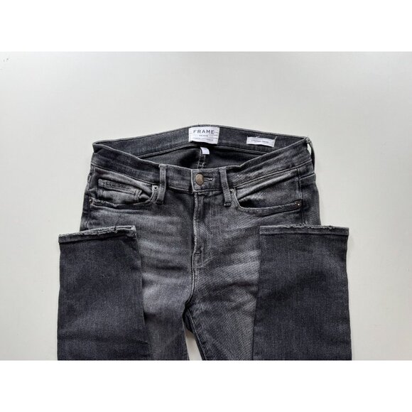 FRAME L'Homme Skinny Hubbell Grey Black Mid Rise Stretch Slim Leg Jeans, Size 30 - Picture 11 of 14